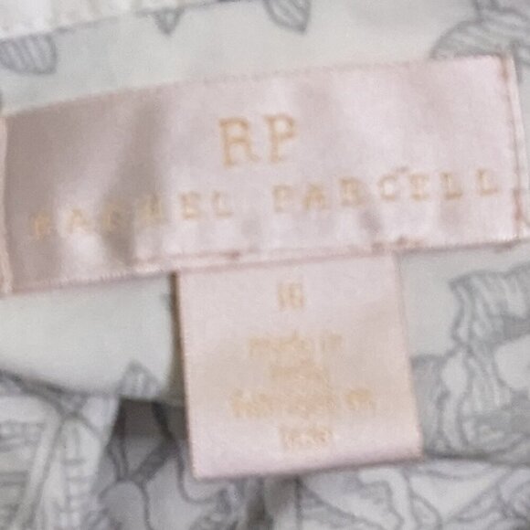 Rachel Parcell White Black Floral Print Dress Belted Size 10 - Picture 3 of 8